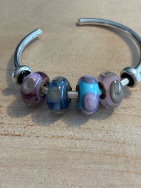 Artisan made Glass beads with 925 silver core